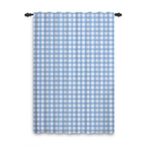 ggaimwf Rideaux &agrave; Carreaux Rideaux Vichy Chambre &agrave; Coucher Aquarelle Bleue g&eacute;om&eacute;trique Traitements de fen&ecirc;tre Passe-Tringle Salon Ferme Moderne Ext&eacute;rieur Porte Rideaux d'intimit&eacute; 117x229cm 1 Panneau (ggaimwf EU, neuf)