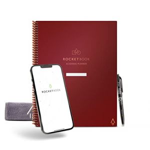 Rocketbook Planificateur académique intelligent réutilisable format A4, carnet numérique pour étudiants et enseignants, journal universitaire quotidien, hebdomadaire, mensuel, 13 types de pages, (Atlantic Access Store, neuf)