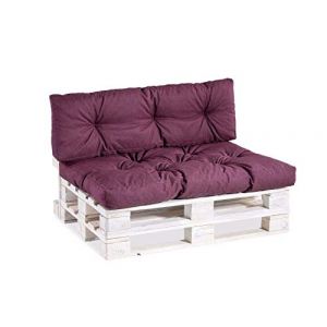Gutekissen® Coussin pour Palette Extérieur - Confortable Coussin pour Canapé Jardin PPI - Différentes Tailles et Coloris (Coussin d'angle 60x40, gesteppt Violet) (FavreShop, neuf)