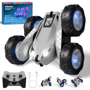 Voiture T&eacute;l&eacute;command&eacute;e USB Chargement Direct avec LED,2.4Ghz 360&deg; Rotation Monster Truck Tout Terrain,RC Voiture Radiocommand&eacute;e Cadeau Jouet Enfants 3-12 Ans Gar&ccedil;on Fille (huihongEU, neuf)