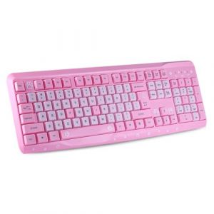 Plyisty Clavier Rose/Noir/Violet, Clavier Ergonomique Ultra-Mince Filaire USB, Clavier de Jeu de Dessin animé Mignon, Compatible avec Ordinateur de Bureau PC Portable, pour Jeu et Bureau(Rose) (Plyistyeu, neuf)