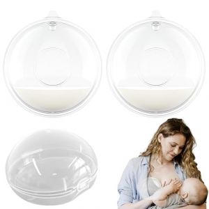 4 Coques collectrices de lait Coupelles recueil Coquillage Allaitement En Silicon Sans BPA Économiseur De Lait Pour L'Allaitement Réutilisable Livré avec 2 boîtes de rangement transparentes (GeXin777, neuf)