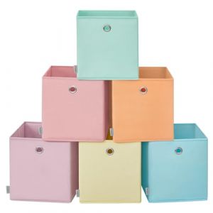 SONGMICS Boîte de Rangement, Lot de 6, Panier, Coffre Pliable, Bac, 26 x 26 x 28 cm, en Tissu, pour Étagère Cubique, Organisateur Coloré, pour Chambre, Salon RFB226X01 (SONGMICS HOME FR, neuf)