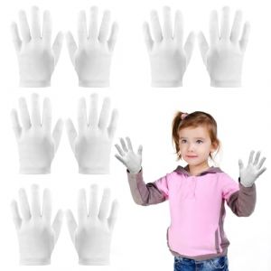 Gants Hydratants Enfants, 4 paires de Gants Hydratants Lavables et Réutilisables en Coton pour l'eczéma à Mains Sèches Pendant la Nuit pour les Enfants (3 à 5 Ans) (Cheerful Picks, neuf)