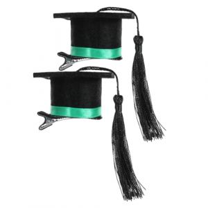 PRETYZOOM 2 Pi&egrave;ces &Eacute;pingle &agrave; cheveux mini chapeau de docteur d&eacute;corations de casquette de dipl&ocirc;m&eacute; casquette de graduation extra large pince cheveux mini toque dipl&ocirc;me Tassel clip &agrave; cheveux (Pakeliza, neuf)