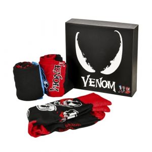 Elbenwald Chaussettes Venom Lot de 3 Paires Unisexe en Coton avec Bo&icirc;te Cadeau Noir - Taille 35-41 (Elbenwald, neuf)