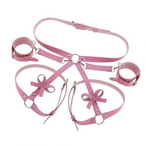 ZEPFJHE Harnais de cuisse punk en cuir pour femme, ceinture porte-jarretelles, accessoires de bijoux de corps, accessoires pour f&ecirc;te d'Halloween, bo&icirc;te de nuit, harnais en cuir, porte-jarretelles (ZHKWLXS, neuf)