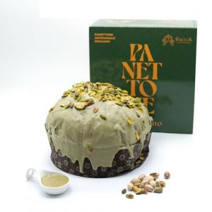 RACILIA Panettone Artisanal &agrave; la Pistache avec garniture EXTRA 500g | Avec cr&egrave;me de pistache et gla&ccedil;age croquant | Levage lent 36h avec levure m&egrave;re et ingr&eacute;dients naturels | 1,5kg (Racilia, neuf)