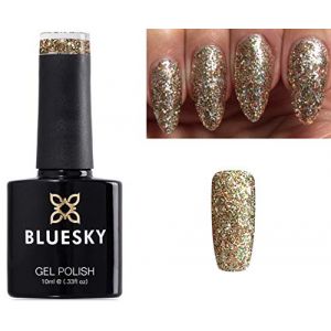 Bluesky BELL OF THE BAUBLE, &eacute;dition limit&eacute;e, multicolore, argent&eacute; et dor&eacute;, vernis &agrave; ongles gel UV LED soak off + 2 lingettes brillantes Home beauty foryou (Home Beauty For You, neuf)