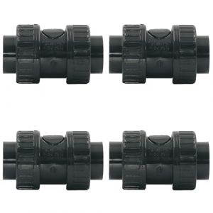 HAF® Lot de 4 clapets anti-retour en PVC gris avec 2 manchons adhésifs de 63 mm à ressort | Clapet anti-retour conique en PVC U gris pour toutes les tuyauteries | Qualité : fabriqué en Europe (HAF GmbH, neuf)