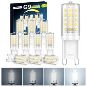 QOJUX G9 Led Blanc Froid Dimmable, 3W 480Lm Classe D'Efficacité Énergétique C Ampoule Led De Remplacement Pour Ampoule Halogène 40W-50W, 6000K, Ampoule Économique, Lot De 10 (Guangzhouyuntonshangmaoyouxiangongsi, neuf)