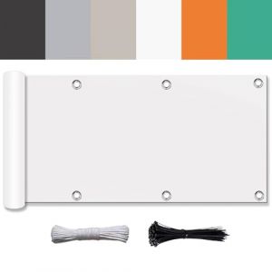 Ufamiluk Cache Balcon Brise Vue Blanc Résistant aux UV HDPE Vent Protection Imperméable Toile Balcon pour Terrasse Jardin Balcon Patio 90x600cm (JINYUN, neuf)