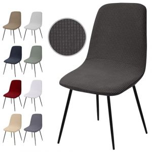 Eozakavod Housse de Chaise Extensible 6 pièces, Housse de Salle à Manger Amovible Lavables Couverture de Chaise Revêtement de Chaise pour Salle à Manger,Hôtel,Décor,Mariage(Y-Gris, 6 Pièces) (Eckonaver, neuf)