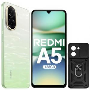 XIAOMI Redmi A5 - Smartphone 6.88" FHD+ 120Hz, 128 Go + 4 Go RAM, Appareil Photo IA 32MP, Batterie 5200 mAh, Double SIM - Vert(avec Coque de Protection Noir Incluse) (ElectroSmartEU, neuf)