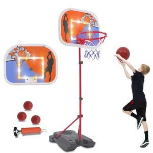 Panier de Basket pour Enfants, Support de Panier de Basket Portable, Hauteur réglable 80-180 cm, avec Tableau d'affichage, intérieur extérieur (shenzhenshizhonghuamingchuangkejiyouxiangongsi, neuf)