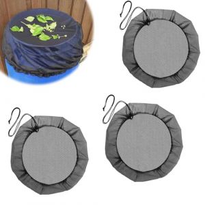 WJUAN 3 Pièces Noir Filet pour Citerne de Pluie, 60 cm Protection Citerne Pluie, Polyester Filet Recuperateur, pour une Bouche Baril 50 cm Maximum, pour Balcons, Cours et Pelouses (WJUAN, neuf)