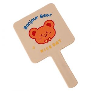 kesurpae Miroir de poche compact de voyage, adorable miroir portable avec poign&eacute;e, cadeau pour femmes et filles, l&eacute;ger, durable, petit toilette, mignon, carr&eacute; (mikeiony, neuf)