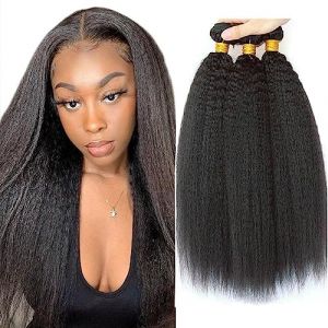 Yaki Human Hair Bundles Meche Bresilienne Tissage Naturel Cheveux Humain Meche Naturelle Court Tissage Bresilien En Lot Couleur Noire Naturelle Total 300g 12 12 12 Pouce (beiyuan hair product, neuf)