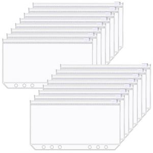 TTYSHIP&reg; 40 Pi&egrave;ces Pochette Classeur A6, 6 Trous Transparente Pochette Classeur Zip A6 pour Documents, Cahiers, Cartes (TTYSHIP, neuf)