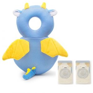 Furforstk protege tete bebe chute avec genouill&egrave;res casque bebe antichoc protection R&eacute;glable coussin anti chute b&eacute;b&eacute;, protection t&ecirc;te b&eacute;b&eacute; pour ramper et marcher (Dragon) B&eacute;b&eacute; ne r&eacute;siste pas (Furfor, neuf)