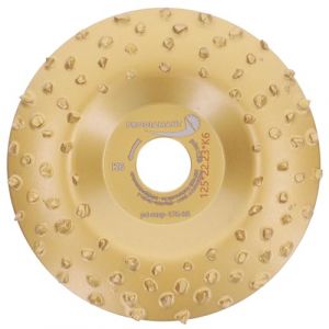 PRODIAMANT Disque &agrave; r&acirc;per &Oslash; 125 mm K6 &ndash; Disque abrasif rev&ecirc;tu de carbure de tungst&egrave;ne pour meuleuse d'angle, tr&egrave;s grossier, id&eacute;al pour le meulage, le fa&ccedil;onnage et l'entretien des sabots (PRODIAMANT, neuf)