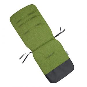 Coussin Bambiniwelt pour poussette - R&eacute;versible - Avec rev&ecirc;tement en cuir au niveau des pieds - Vert chin&eacute; (BambiniWelt, neuf)