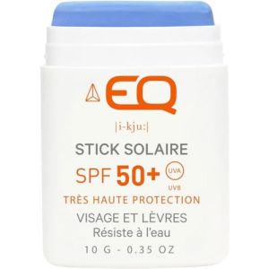 EQ | Mineral Sunscreen Face Stick SPF50+ - Very High Colored Sun Protection - Water Resistant - Ocean Friendly - For Kids and Sports Activites - 10g - Blue… (HOTMER, neuf)