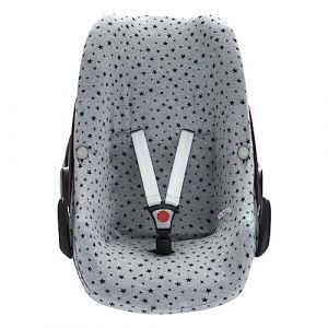 JYOKO Kids Housse pour siège Auto bébé en Coton Compatible avec Maxi COSI, Bebe Confort Pebble (Black Star) (JYOKO, neuf)