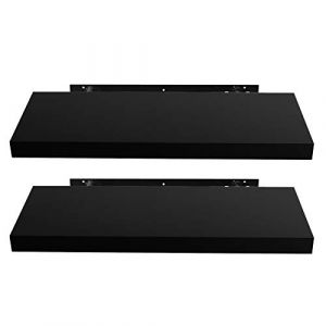 EUGAD Étagère Murale Lot de 2 étagères tablettes Style Moderne en Bois,100x22,9x3,8cm Noir 0040QJ-2 (Eugad, neuf)