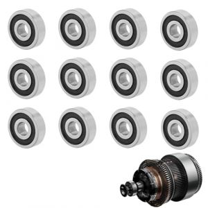 Roulement a Billes, 12pcs 625 RS 16x5x5mm Roulement à billes à gorge profonde, Scellés en caoutchouc de roulement, Roulements à billes blindés, Pour skateboard, patins à roulette et planches longue (SENXING UOH LTD, neuf)