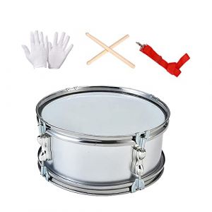 Harilla Caisse claire 11" avec gants Instruments de musique Batterie de musique professionnelle Instrument de percussion pour enfants Débutants Adolescents, ARGENT (Harilla, neuf)