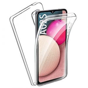TBOC Coque Compatible avec Samsung Galaxy A02s [6.7"] - Housse [Transparent] Complète [Silicone TPU] Full Body [360 Degrés] Intégral Protection Avant Arrière Portable Etui Anti Choc Rayures Móvil (THE BIG OUTLET COMPANY, neuf)