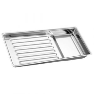Healeved Plateau de Service Inox Format Rectangulaire Rainures pour Manucure et Salon de Beaut&eacute;, Polyvalent pour Instruments Esth&eacute;tiques et Usage Professionnel (Sonieg, neuf)