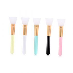 VICASKY Pinceau Fond De Teint Professionnel Silicone Avec Manche Bois Pinceau Cosmétique Pour Maquillage Visage Jaune (Micanties, neuf)