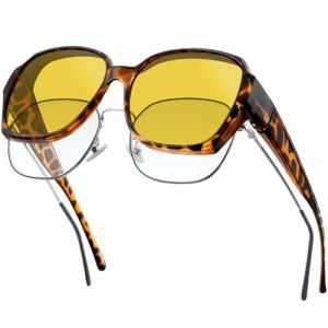 MELLIEX Lunettes Conduite de Nuit Polaris&eacute;es, Surlunettes Conduite de Nuit Anti-&eacute;blouissement Protection UV 400 Homme Femme pour Conduite, P&ecirc;che, V&eacute;lo (Becellen, neuf)