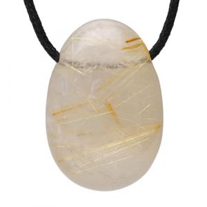 Lebensquelle Plus Pendentif goutte avec cordon en coton + carte de pierres pr&eacute;cieuses - Pendentif en pierre pr&eacute;cieuse v&eacute;ritable - Pendentif goutte perc&eacute;, 3 cm, Pierre semi-pr&eacute;cieuse, Diverses (lebensquelle+, neuf)