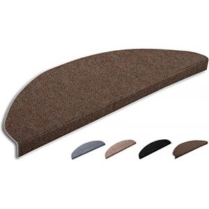 Marchettes d'escalier adh&eacute;sives | Confort & s&eacute;curit&eacute; | quantit&eacute;, Couleur et Dimensions au Choix | Installation Facile et Rapide | MadeInNature&reg; (Marron, 12 marchettes) (cit&eacute; de la d&eacute;co, neuf)
