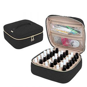 Yarwo Rangement pour 36 Flacons de Vernis &agrave; Ongles, Organiseur de Vernis &agrave; Ongles, Sac de Transport de Vernis &agrave; Ongles, Sac pour 36 Flacons(15ml/0.5 FL.oz) de Vernis &agrave; Ongles, Noir (KUNBO EU, neuf)