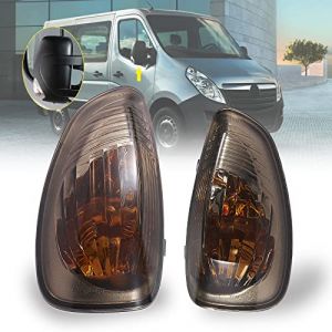 Clignotant Latéral Clignotant Rétroviseur Extérieur pour RENAULT Master III(EV/FV/HV/JV/UV)02/2010-UP NISSAN NV400 11-UP OPEL Movano B X62 05/2010-UP de Lentille fumée R: 261603141R G:261652475R (tula motoren, neuf)