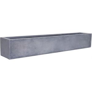 VIVANNO Bac à Fleurs Bac à Plantes en Fibre de Verre FLOBO Aspect béton Gris - 15x100x17 cm (AE Trade, neuf)