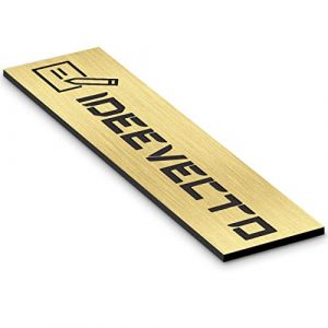 Plaque boite aux lettres personnalisable dimension 100 x 25 mm aspect OR ANTIQUE - Plastique PVC Acrylique - r&eacute;sistant aux intemp&eacute;ries et aux UV - autocollante adh&eacute;sive au verso produit (Ideevecto, neuf)