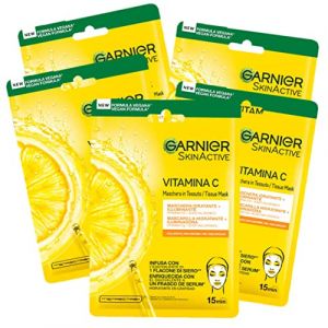 Garnier Skin Active Hydra Bomb Lot de 5 masques hydratants et éclaircissants à la vitamine C et à l'acide hyaluronique pour peaux ternes et irrégulières (CorpoeCapelli, neuf)