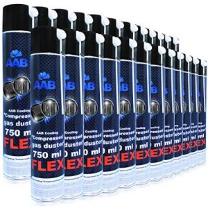 AABCOOLING Compressed Gas Duster Flex 750ml - 24 Pi&egrave;ces - Air Comprim&eacute; avec Un Tube Flexible, D&eacute;poussi&eacute;rant, Bombe a Air Comprim&eacute;, Bombe a Air Sec, D&eacute;poussi&eacute;rant Mat&eacute;riel (AAB Seller FR, neuf)