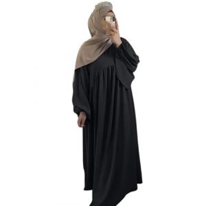 NAJMA Abaya,Abaya,Abaya saoudienne,Abaya Ample,Robe priére,Abaya Pour Femme Musulmane,Robe Long Omra,Hejj (noir foncé, Taille unique) (Najma Najma, neuf)