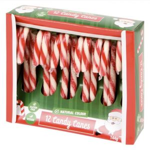Lot de 12 Sucres d’Orge Confiserie Goût Fraise - Bonbons de Noël pour Enfants Décoration Sapin Acidulés Colorant Naturel Sans Gluten (ANJEL BOUTIQUE - MAISON DU GOUT, neuf)