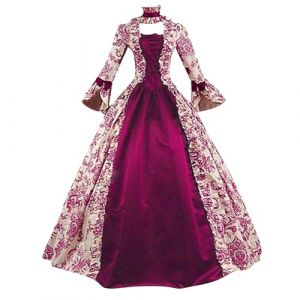 NAFING Robe de soir&eacute;e baroque Marie Antoinette XVIIIe si&egrave;cle Renaissance P&eacute;riode historique Robe bal victorienne Tenue de Soir&eacute;e M&eacute;di&eacute;vale (min-bmao, neuf)