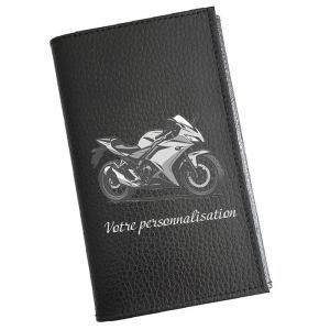 Syl'la &ndash; Etui Carte Grise Porte-papiers Voiture Cuir Noir pour Homme et Femme &ndash; Moto Route personnalis&eacute; avec Prenom (sylla city, neuf)