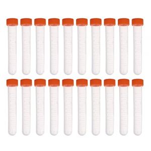 HUAZIZ 20 pcs Tubes à Essai Gradués 10ml, Cryotubes En Plastique Tubes, Tube de Fiole Congelé en Plastique avec Bouchon à Vis, Flacon Transparent,Tubes à essai en plastique (HUAYUE-EU, neuf)