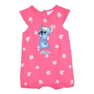Disney Stitch et Angel T-Shirt et Short pour Bébé Fille, Conception 'Aloha' Pyjama Ensemble pour Bébé Fille, Tailles 6 à 24 Mois (FR/ES, Âge, 18 Mois, Rose Foncé) (La Esencia, neuf)