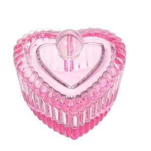 VILLCASE Bol à Tremper en Verre Cristal de Cœur avec Couvercle Godet à Dissolvant pour Vernis à Ongles Pot à Monomère Irisé Rose pour Manucure Collecteur de Poussière de Vernis à (Farrar Fae, neuf)